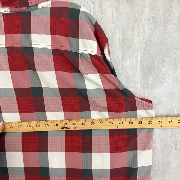 Orvis Shirt Mens XXL Red Quick Dry Outdoor Short Sleeve Button Up Casual Pockets - Picture 8 of 8